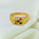 Traditional gold-plated Navaratna stone ring