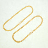 Trendy Gold Plated Flat Double Link Anklets Payal
