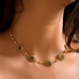 Trendy Antique Finish Kemp Floral Choker Set