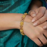 Trendy Gold Plated Designer Stone Bangle