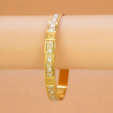 Two-Tone Wave Design Gold-Plated Bangle
