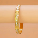 Two-Tone Wave Design Gold-Plated Bangle