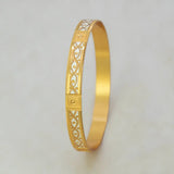 Two-Tone Wave Design Gold-Plated Bangle