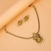 Antique Gold Plated Venkateswara Pendant Necklace Set