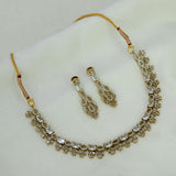Victorian Antique Gold Finish CZ Necklace Set