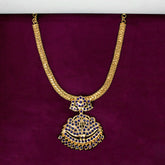 Alluring Gold Plated Adial Stone Pendant Necklace - KSupreme