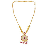 Alluring Gold Plated Hexagonal Pendant Chain Necklace - KSupreme