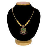 Alluring Gold Plated Hexagonal Pendant Chain Necklace - KSupreme
