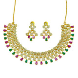 Alluring Premium Ruby Emerald CZ Star Necklace Set - KSupreme