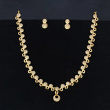 Alluring Round Gold Plated Jaipur CZ Stone Necklace Set - K Supreme