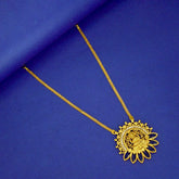Antique Gold - Plated Blue Sapphire Lakshmi Necklace - KSupreme
