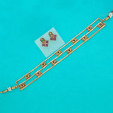 Antique Gold Plated Kemp Triple Layered Choker Set - K Supreme