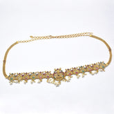 Antique Gold Plated Ruby Emerald Nagas Lakshmi Peacock Hip Chain