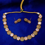 antique-matte-floral-square-stone-sufi-necklace-set