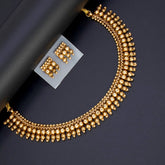 Antique Matte Gold Multi - layer Beaded Choker Necklace Set - K Supreme