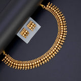 Antique Matte Gold Multi - layer Beaded Choker Necklace Set - K Supreme