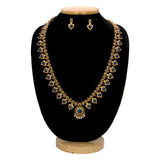 Antique Matte Imitation Palakka Long Chain Set - KSupreme