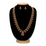 Antique Matte Imitation Palakka Long Chain Set - KSupreme