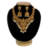 Antique Peacock Lakshmi Kemp Pearl Broad Choker Set