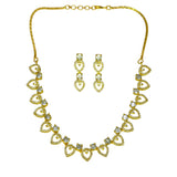 Appealing Gold Plated American Diamond Tear Drop Necklace Set - K Supreme
