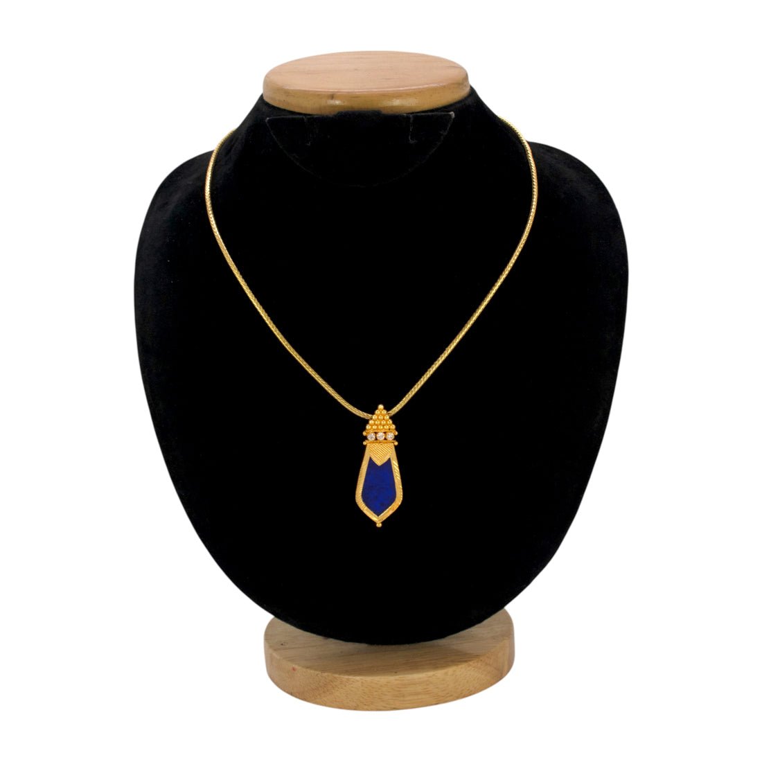 Big Gold Plated Blue Nagapadam Pendant - KSupreme