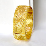 Charming Floral Premium Gold Plated Bridal Screw Bangle - K Supreme