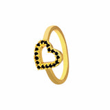 Charming Gold Plated Stone Ladies Heart Finger Ring - KSupreme