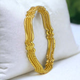 Charming Gold-Plated Zigzag Design Bangle