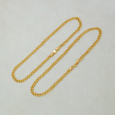 Classic Gold Plated Double Link Curb Chain Anklets - K Supreme
