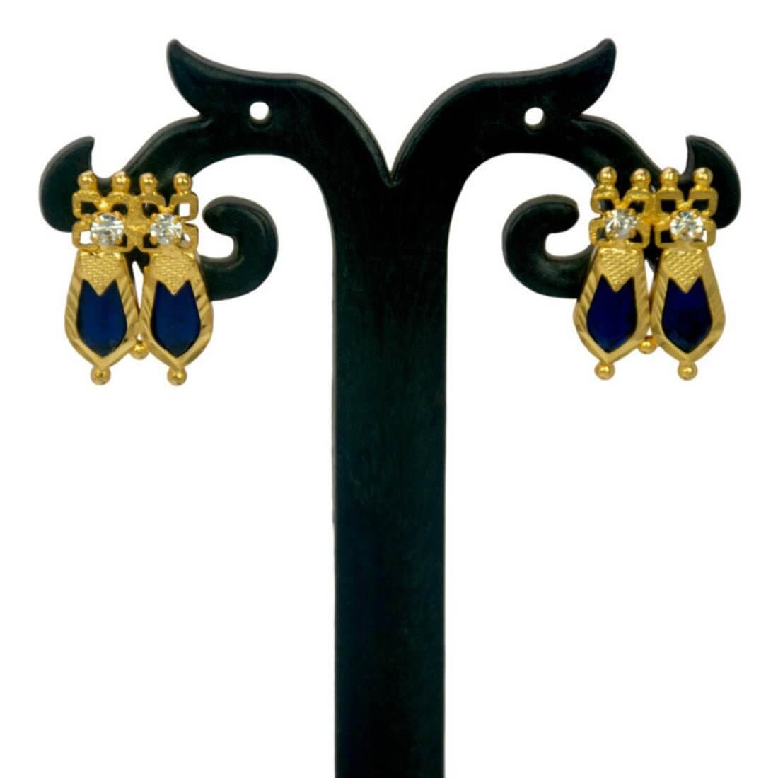 Classic Gold Plated Double Nagapadam Ear Studs - K Supreme