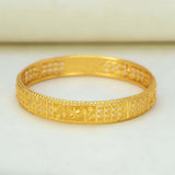 Classic Gold - Plated Floral Designer Bangle - K Supreme