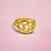 Cute Gold Plated Double Heart Finger Ring - K Supreme