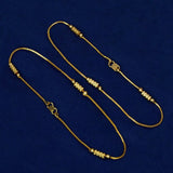 Cylindrical Design Delicate Gold Plated Anklets - KSupreme