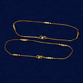 Cylindrical Design Sleek Gold Plated Anklets
