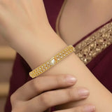 Elegant Gold Plated American Diamond Net Bangle