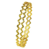 Daily wear Designer Gold Plated Zigzag Bangles showcasing elegant gold-plated thin design, perfect for stacking.