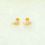 Dainty Gold Plated CZ Second Studs - K Supreme