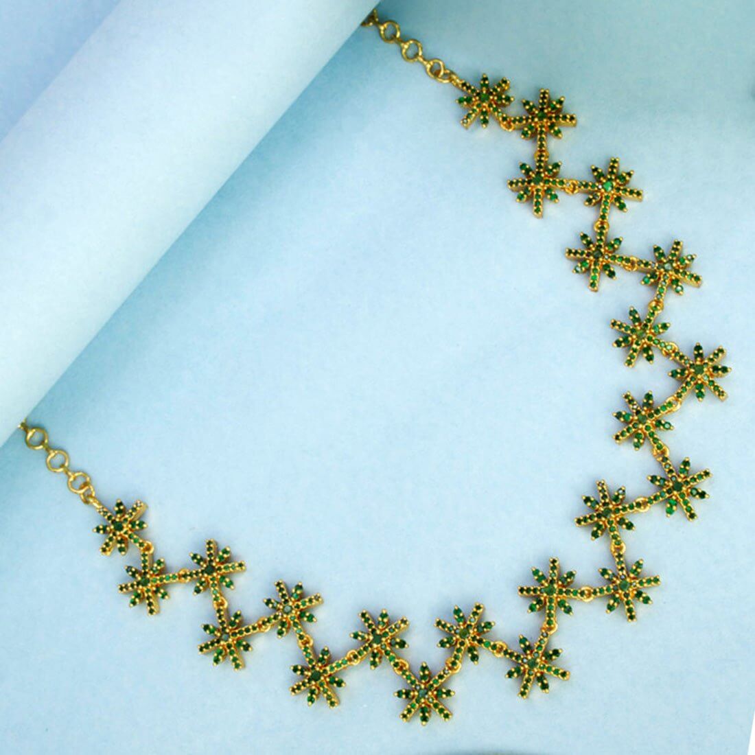 Dazzling Gold Plated Semi - precious Stone Necklace - K Supreme