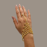 Designer Gold Plated White CZ Stone Finger Ring Set