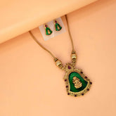 Divine Lakshmi Enamel Pendant Necklace Set - K Supreme