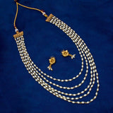 Elegant Antique Five Strand Pearl Necklace Set - K Supreme