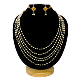 Elegant Antique Five Strand Pearl Necklace Set - K Supreme