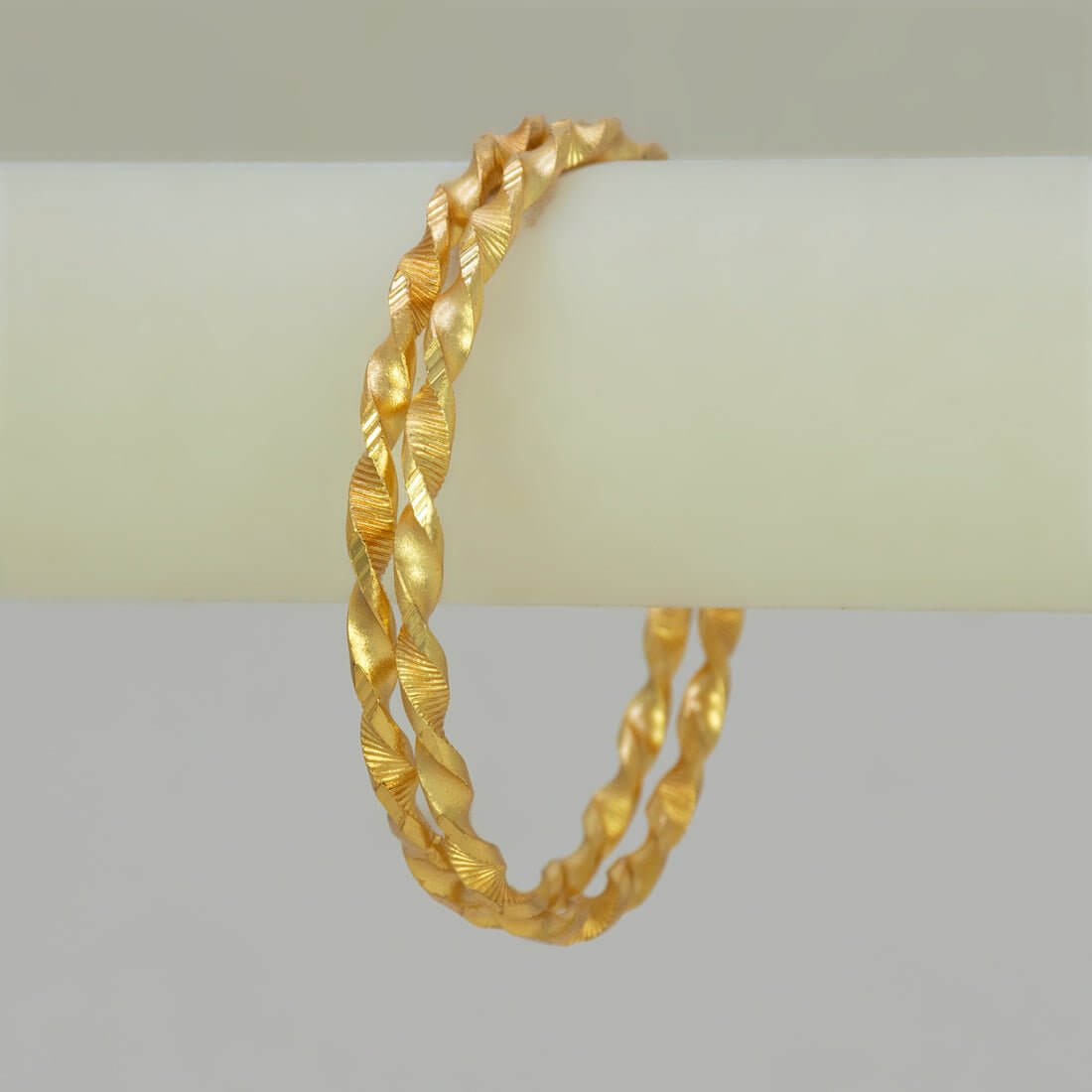 Elegant Gold Foamed Designer Spiral Bangles - K Supreme
