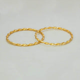Elegant Gold Foamed Designer Spiral Bangles - K Supreme
