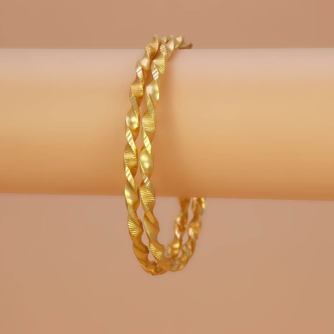 Elegant Gold Foamed Designer Spiral Bangles - K Supreme