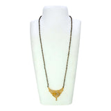 Elegant Gold Plated CZ Twin Peacock Pendant Mangalsutra