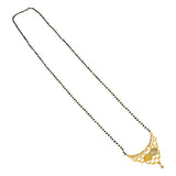 Elegant Gold Plated CZ Twin Peacock Pendant Mangalsutra
