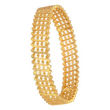 Elegant Gold Plated Floral Designer Bangle for Women in intricate gold cut work design.