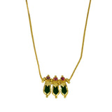 Elegant Gold Plated Green Nagapadam Pendant Necklace - K Supreme