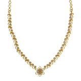 Elegant Gold Plated Leaves Design Stone Necklace - K Supreme